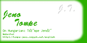 jeno tompe business card